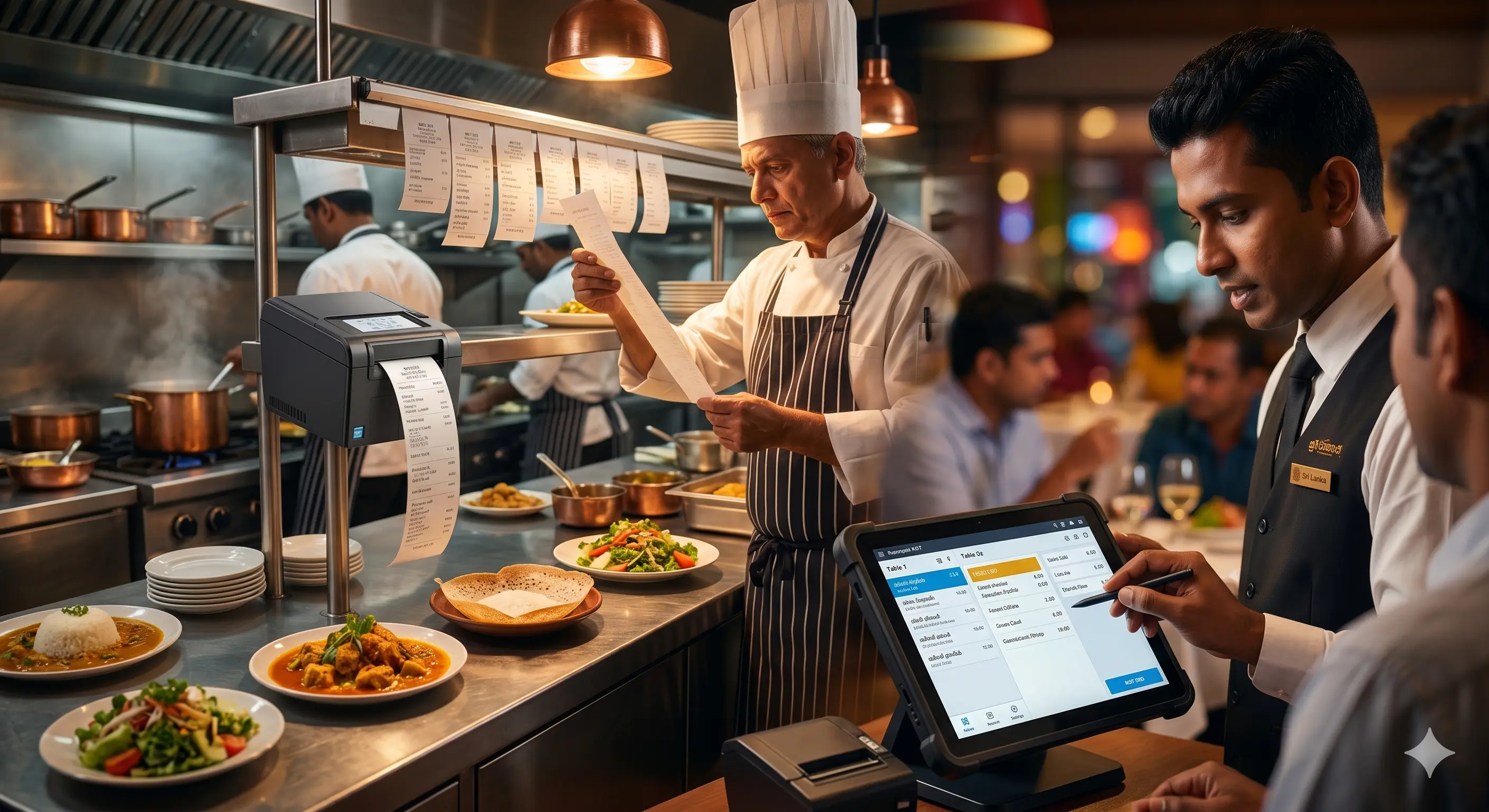 Restaurant POS system with KOT printing and table management for Sri Lankan restaurants