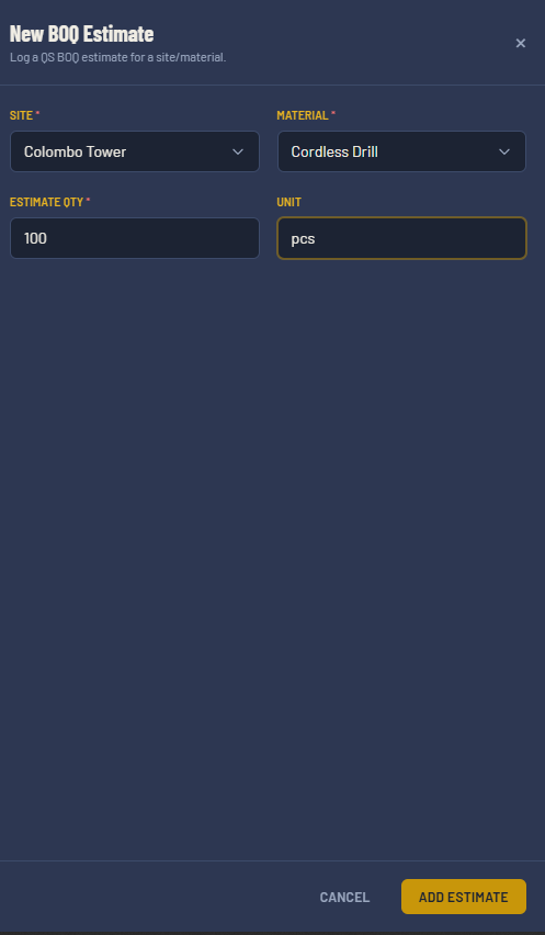 Estimate vs Actual BOQ Variance Analysis