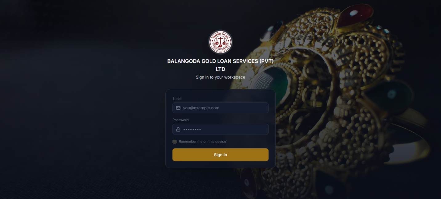 Gold Pawning Dashboard Overview