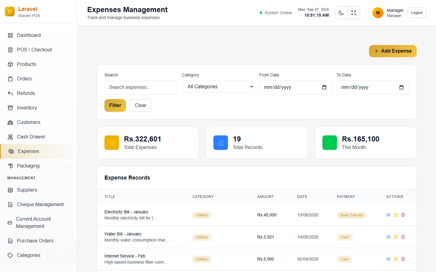 Expenses Logging & Analytical Reports Hub