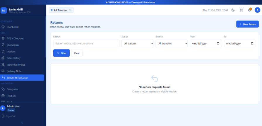 Returns and Exchanges