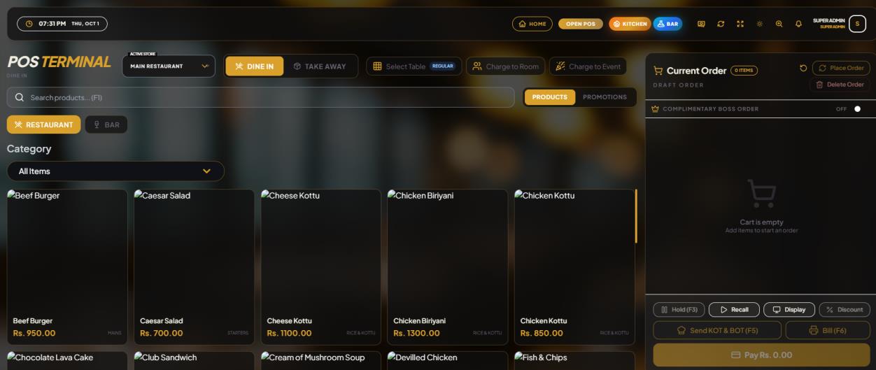 Fast Touch POS Terminal & Order Management