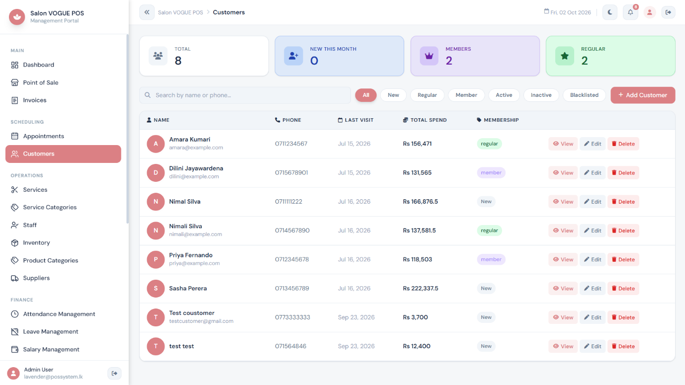 Customer CRM & Loyalty Management