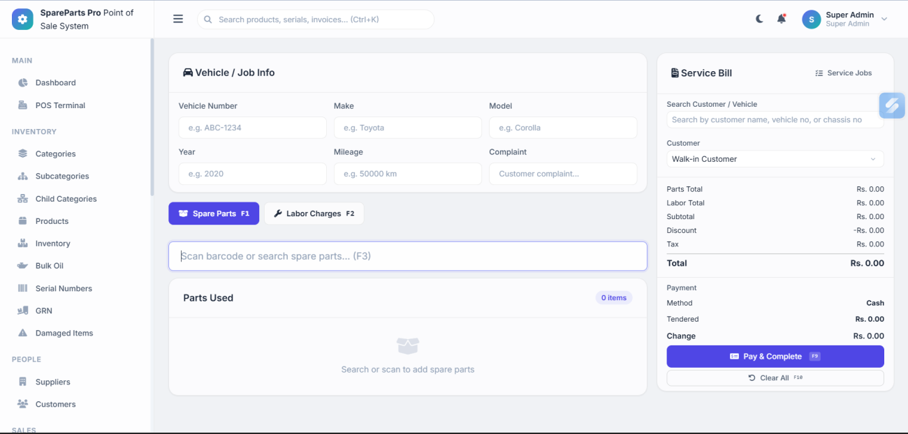 Service Job Center & Labor Templates